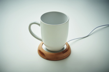 Logo trade corporate gifts image of: Bamboo mug warmer with USB